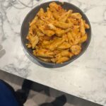 Ben's cheesy Chicken pasta served on a plate